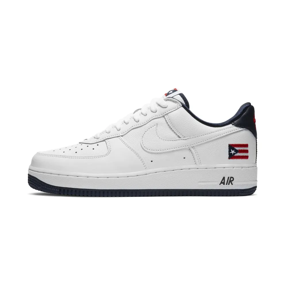 Nike Air Force 1 Low Retro Puerto Rico (2020) True White/True White-Obsidian-Comet Red (CJ1386-100)