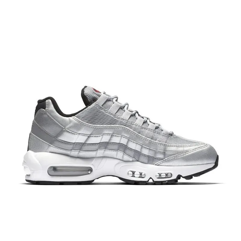 Nike Air Max 95 Silver Bullet Metallic Silver/Varsity Red-White-Black (918359-001)