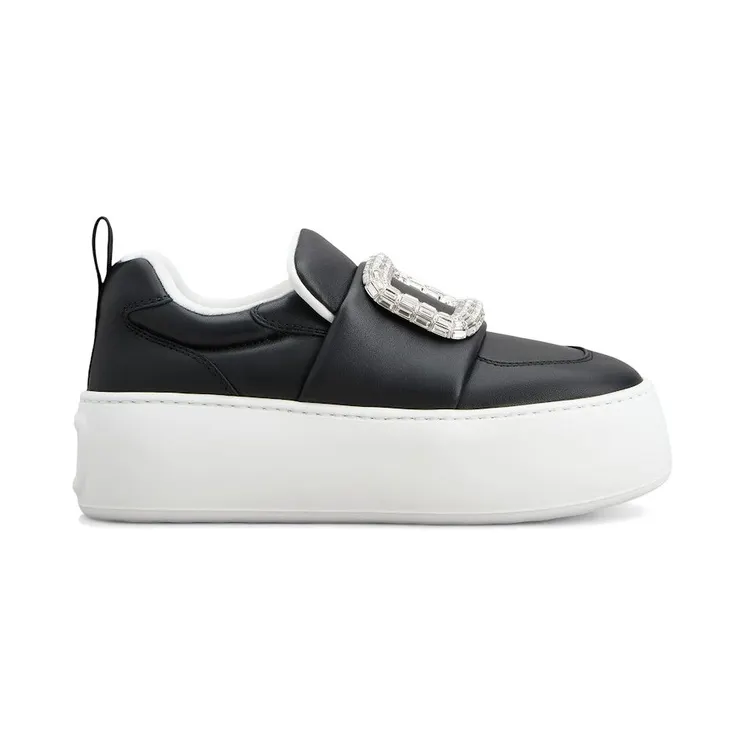 Roger Vivier Viv’ Up Black White Crystal Buckle (RVW73938910LE9B999)