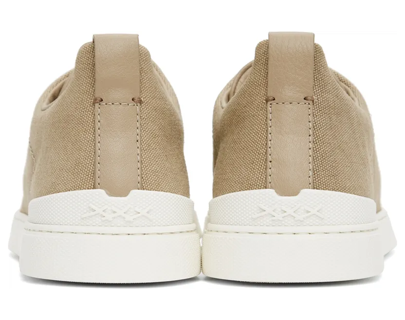 Ermenegildo Zegna Blue Canvas Triple Stitch Sneakers (LHTYE-A4841X) (4)