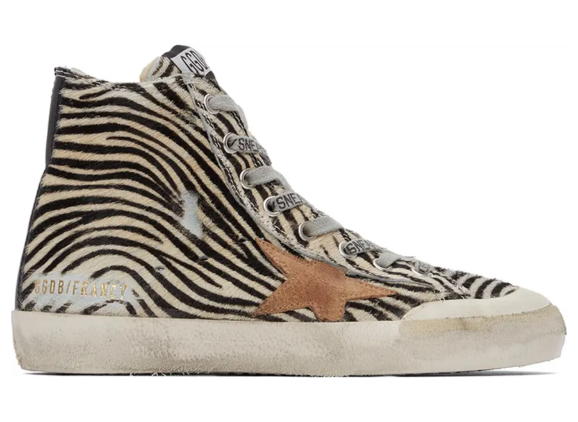 Golden Goose Black & Off-White Francy Zebra Sneakers (GWF00114.F002628.81554)