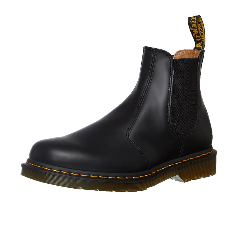 Dr. Martens 2976 Yellow Stitch Chelsea Boot Black Smooth (22227001)