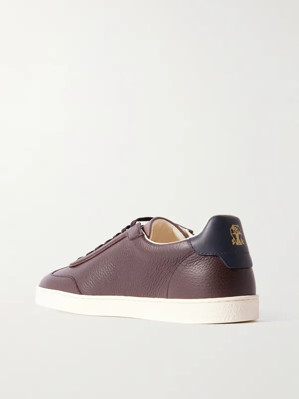 Brunello Cucinelli Coda di Rondine Leather Sneakers Brown (MZUAGOJ336) (4)