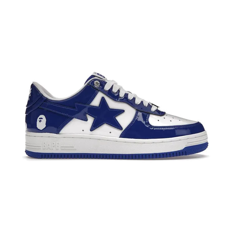 A Bathing Ape Bape Sta Patent Leather White Blue (2023) (1I70-291-021)