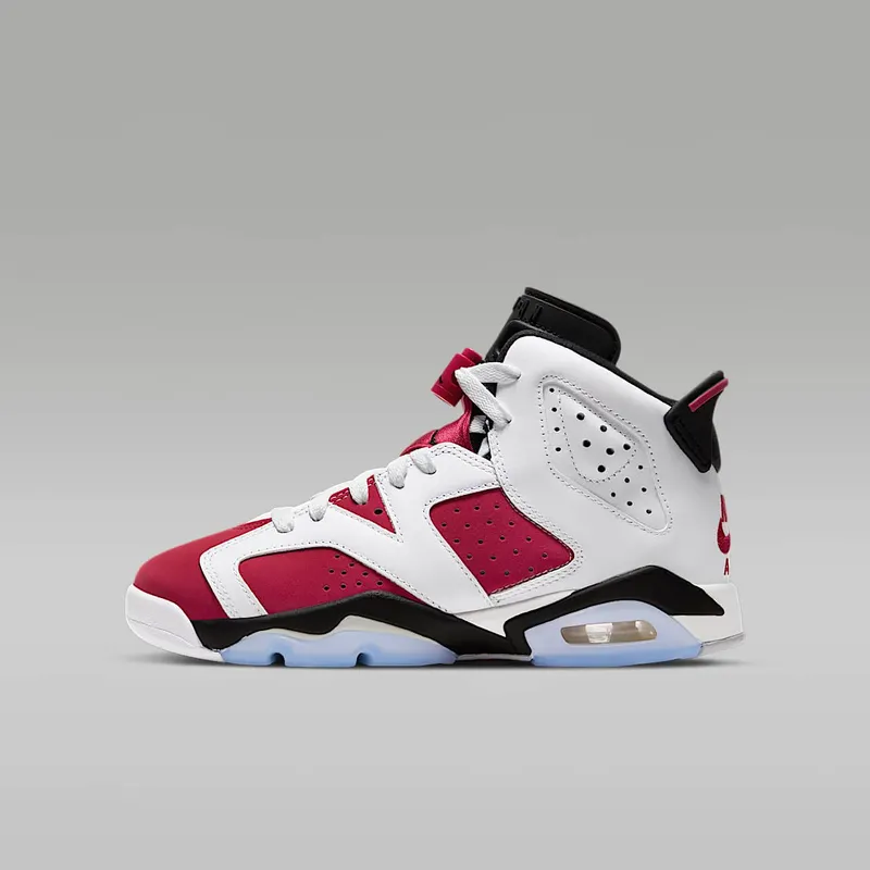 Jordan 6 Retro Carmine 2021 (GS) White/Black-Carmine (384665-106)
