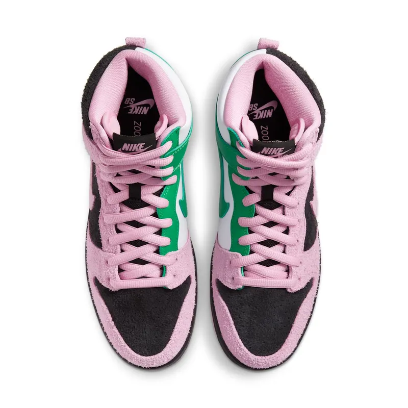 Nike SB Dunk High Invert Celtics Black/Pink Rise-Lucky Green (CU7349-001)