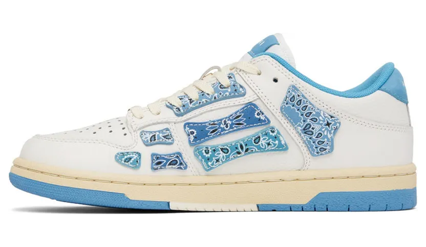 AMIRI White & Blue Bandana Skel Sneakers (PF22MFS006-123) (3)