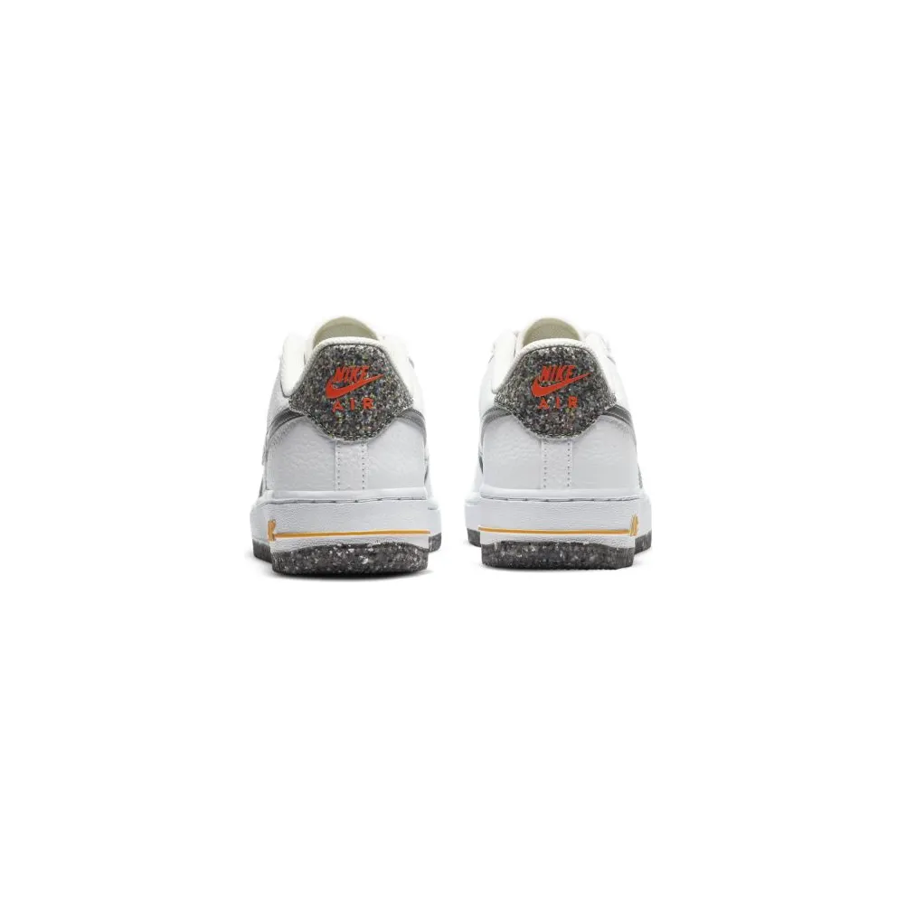 Nike Air Force 1 Crater Grind (GS) White/Metallic Silver-Light Smoke Grey-Laser Orange (DB1558-100)