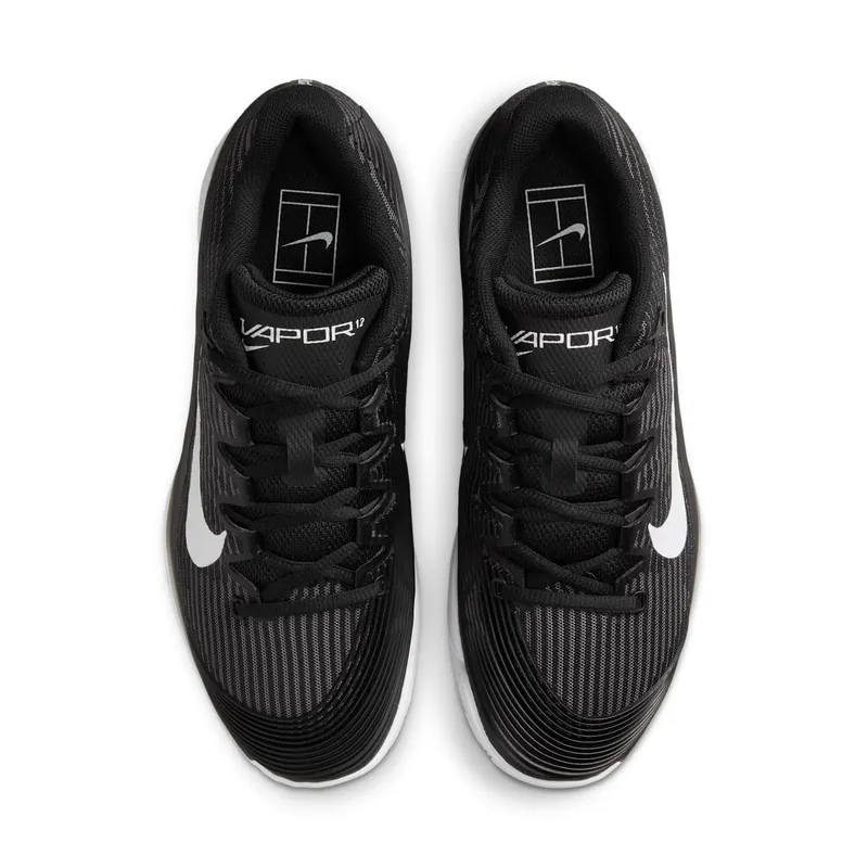 Nike Court Vapor 12 Clay Black Dark Smoke Grey White (HQ6027-001)