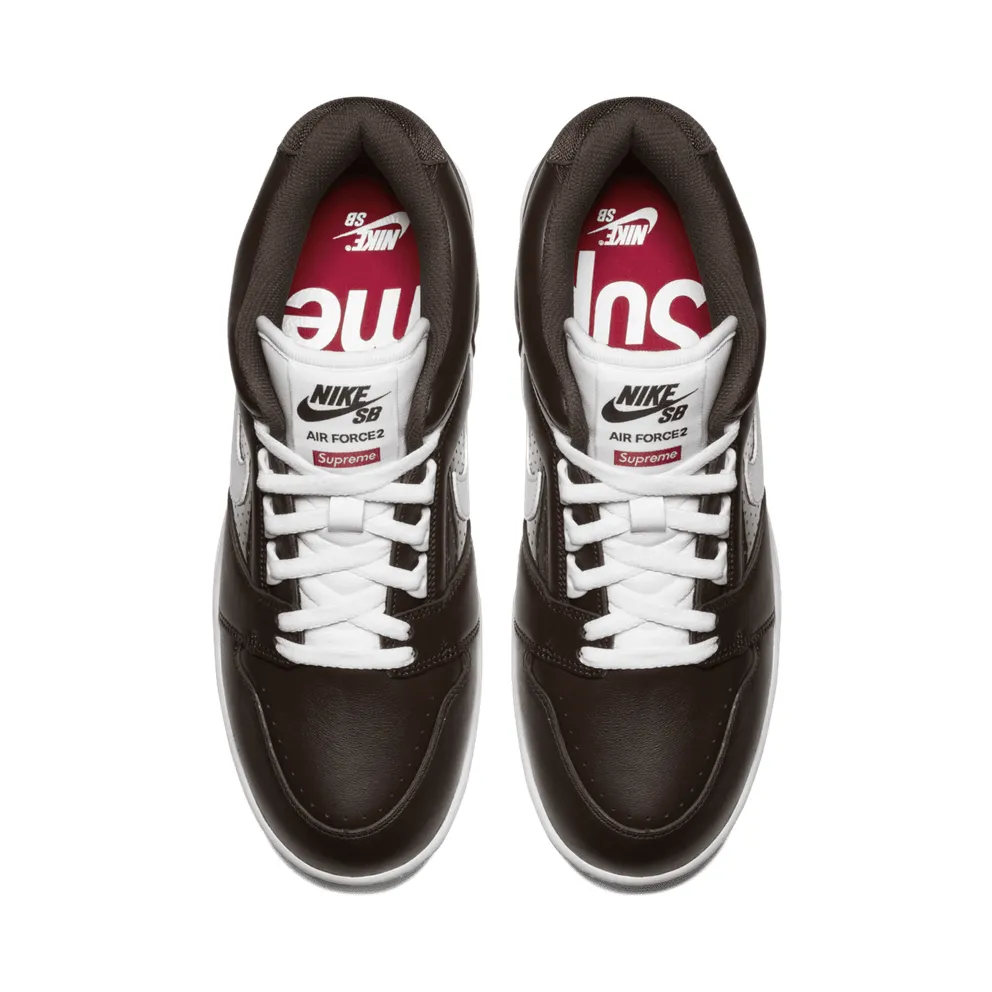 Nike SB Air Force 2 Low Supreme Brown Baroque Brown/White-Baroque Brown (AA0871-212)