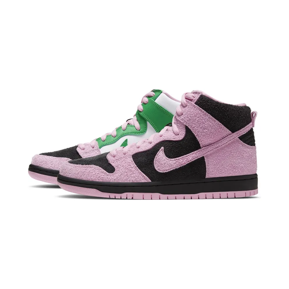 Nike SB Dunk High Invert Celtics Black/Pink Rise-Lucky Green (CU7349-001)