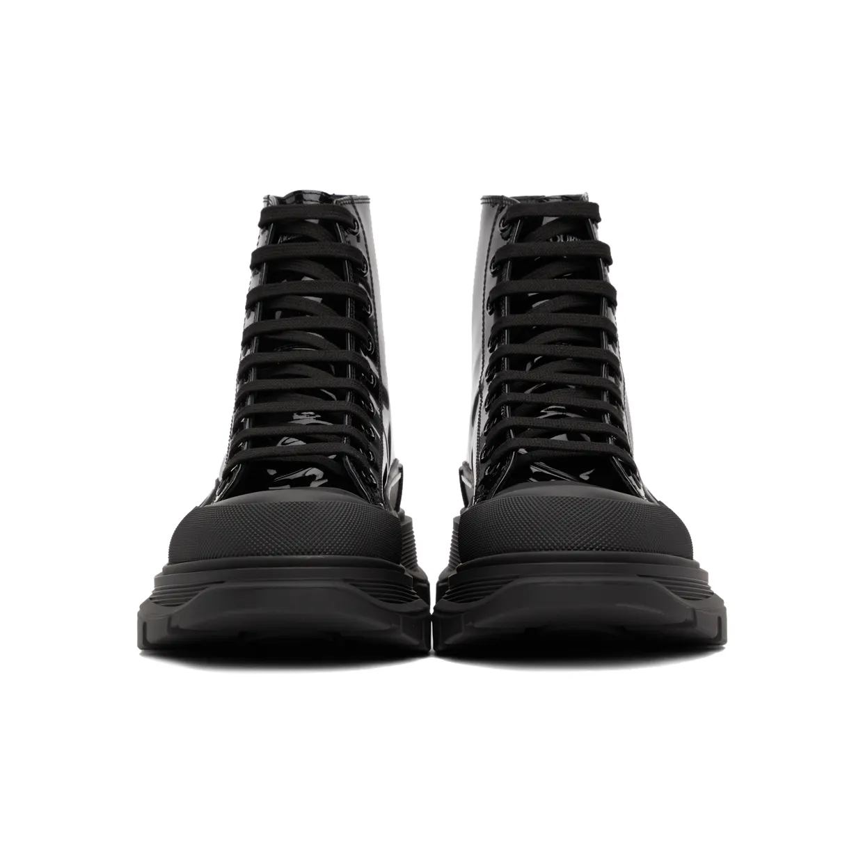 Alexander McQueen Black Patent Tread Slick High Sneakers (668775WIA35) (2)