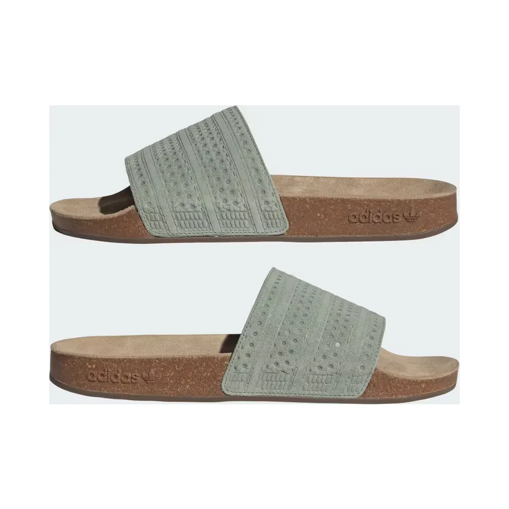 adidas Adilette Slides “Silver Green / Cardboard / Gum” (KI6029)
