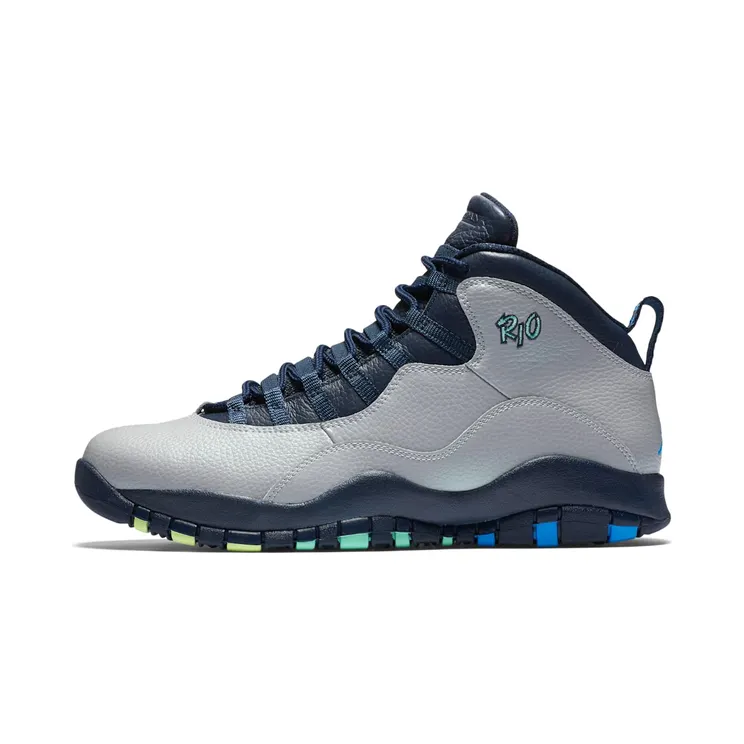 Air Jordan 10 Retro Rio “Wolf Grey / Obsidian / Green Glow / Photo Blue” (310805-019)