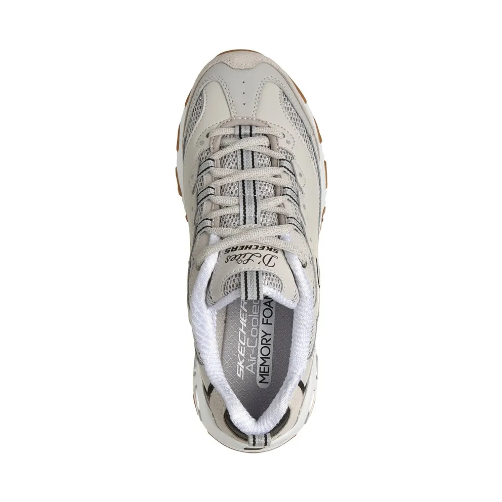 Skechers D’Lites – Stellar Shimmer Sneaker Natuurlijk/Silver