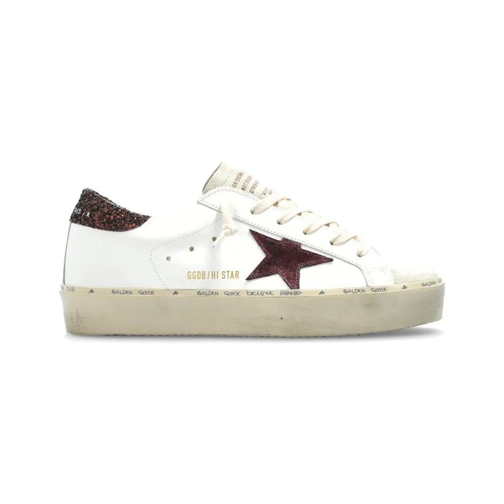 Golden Goose Hi Star Glitter Heel White Purple (GWF00118.F007526.12278)