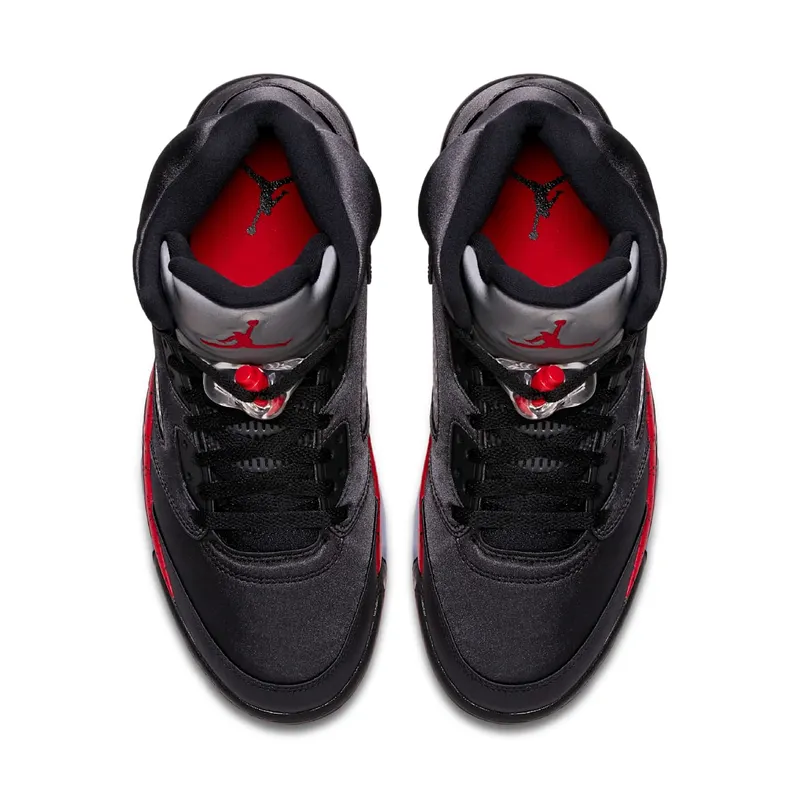 Jordan 5 Retro Satin Bred Black/University Red (136027-006)