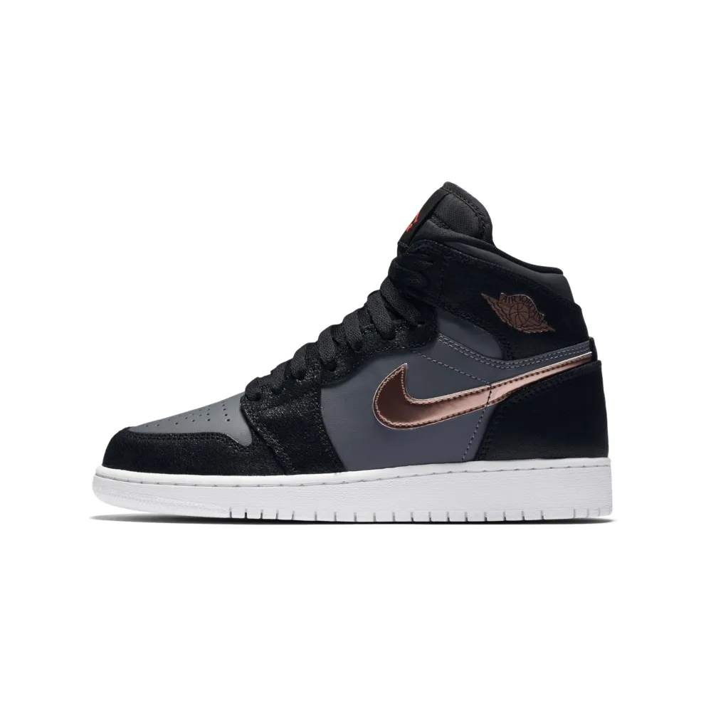 Jordan 1 Retro High Black Metallic Red Bronze Dark Grey (GS) Black/Metallic Red Bronze-Dark Grey-White (705300-006)