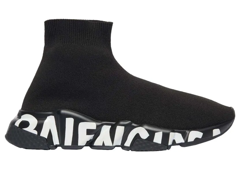 Balenciaga Speed Graffiti Black White (W) (605942W2DB71006)