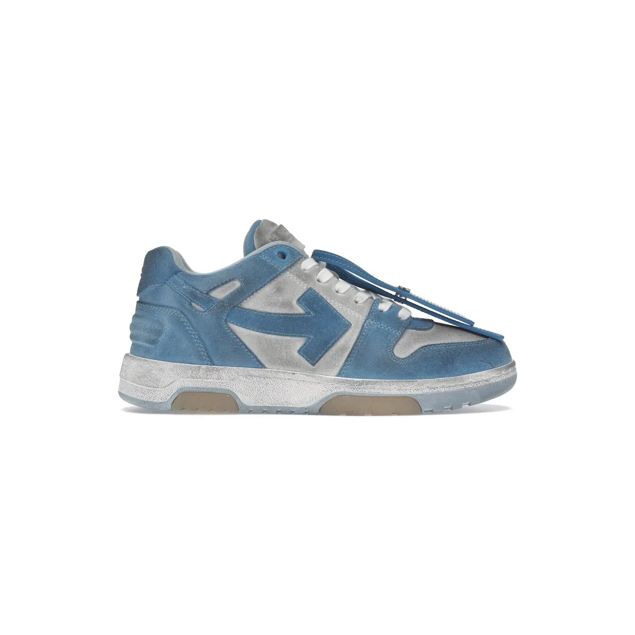OFF-WHITE OOO Low Out Of Office Suede White Light Blue (OMIA189S22LEA0080140)