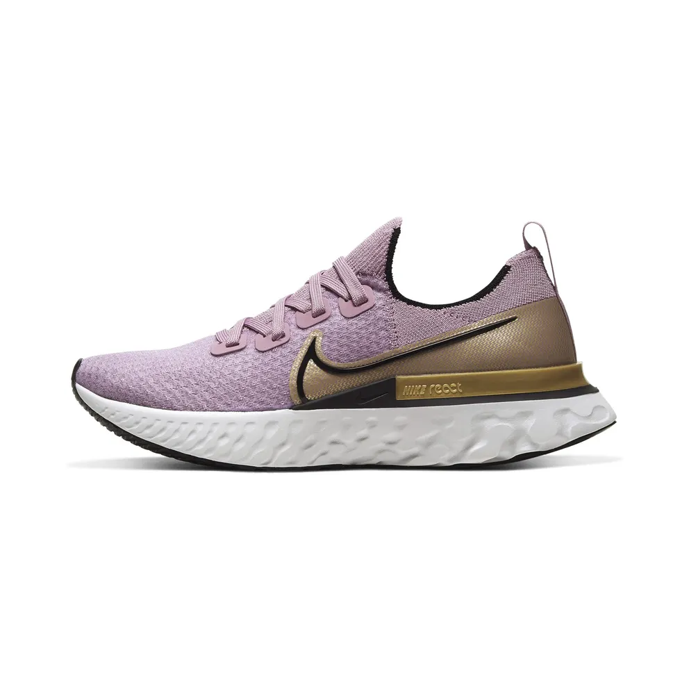 Nike React Infinity Run Flyknit Plum Fog Metallic Gold (W) Plum Fog/Metallic Gold-Platinum Tint-Black (CD4372-500)