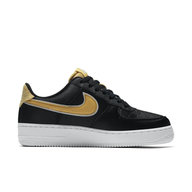 Nike Air Force 1 Low Satin Black Wheat Gold (W) Black/Wheat Gold (AA0287-005)