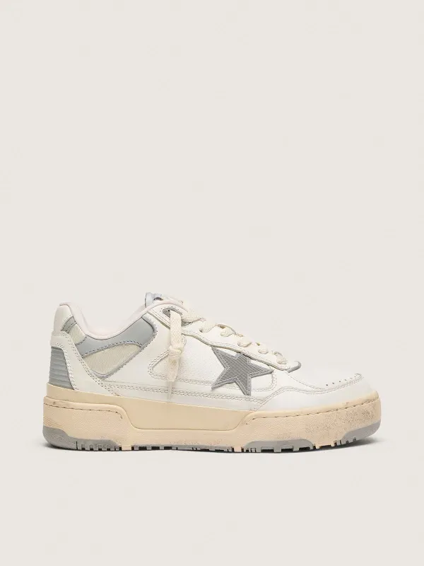 Golden Goose Women’S Forty2 With Grey Star And White Leather Heel Tab (GWF00630.F006886.10973)