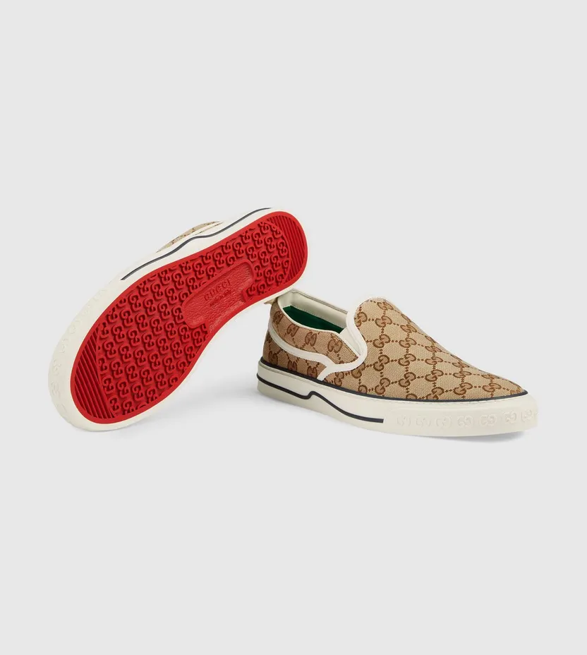 Gucci Tennis 1977 Slip On Beige Ebony (643489 2HK30 9761) (6)