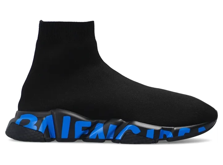 Balenciaga Speed Graffiti Black Blue (605972 W05GE 1140)