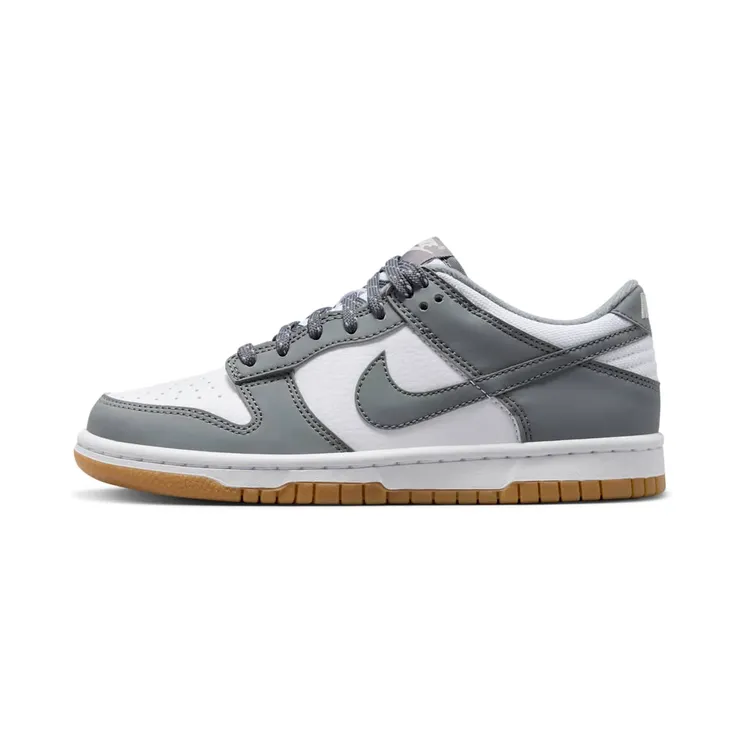 Nike Dunk Low GS Reflective “White / Light Iron Ore / Gum Light Brown / Smoke Grey” (FV0374-100)