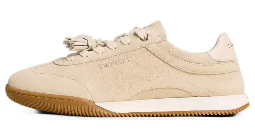 TWINSET Sneakers aus Wildleder mit Quasten – Nude (262TCP090)