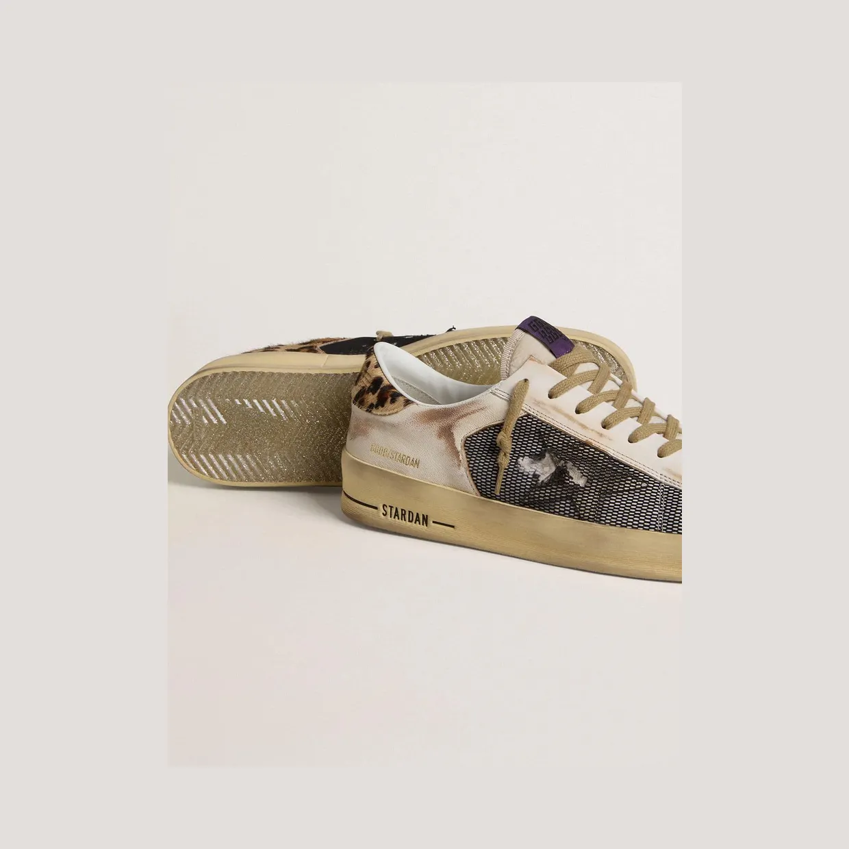 Golden Goose Stardan In Nappa And Mesh With Leopard-Print Pony Skin Heel Tab (GMF00370.F007937.83187) (3)