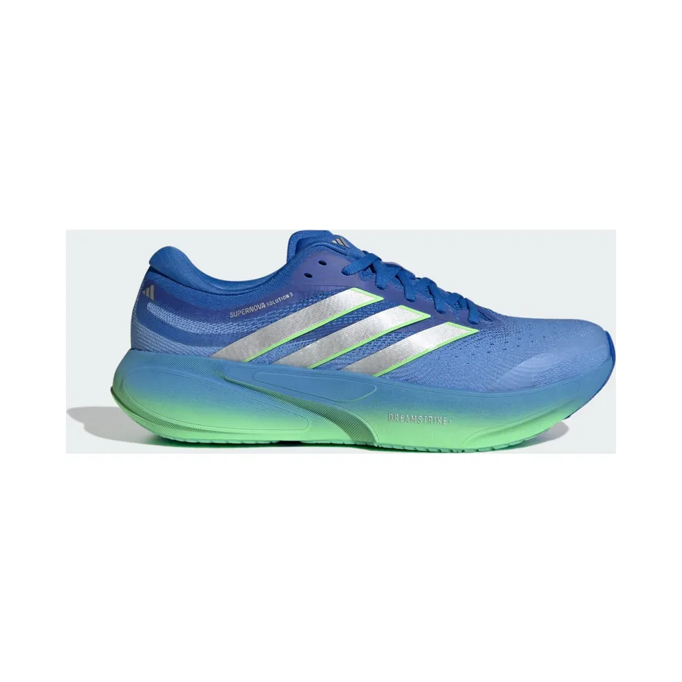 Adidas SUPERNOVA SOLUTION 3 Running Shoes Lucky Blue / Silver Metallic / Lime Burst (JR7399)