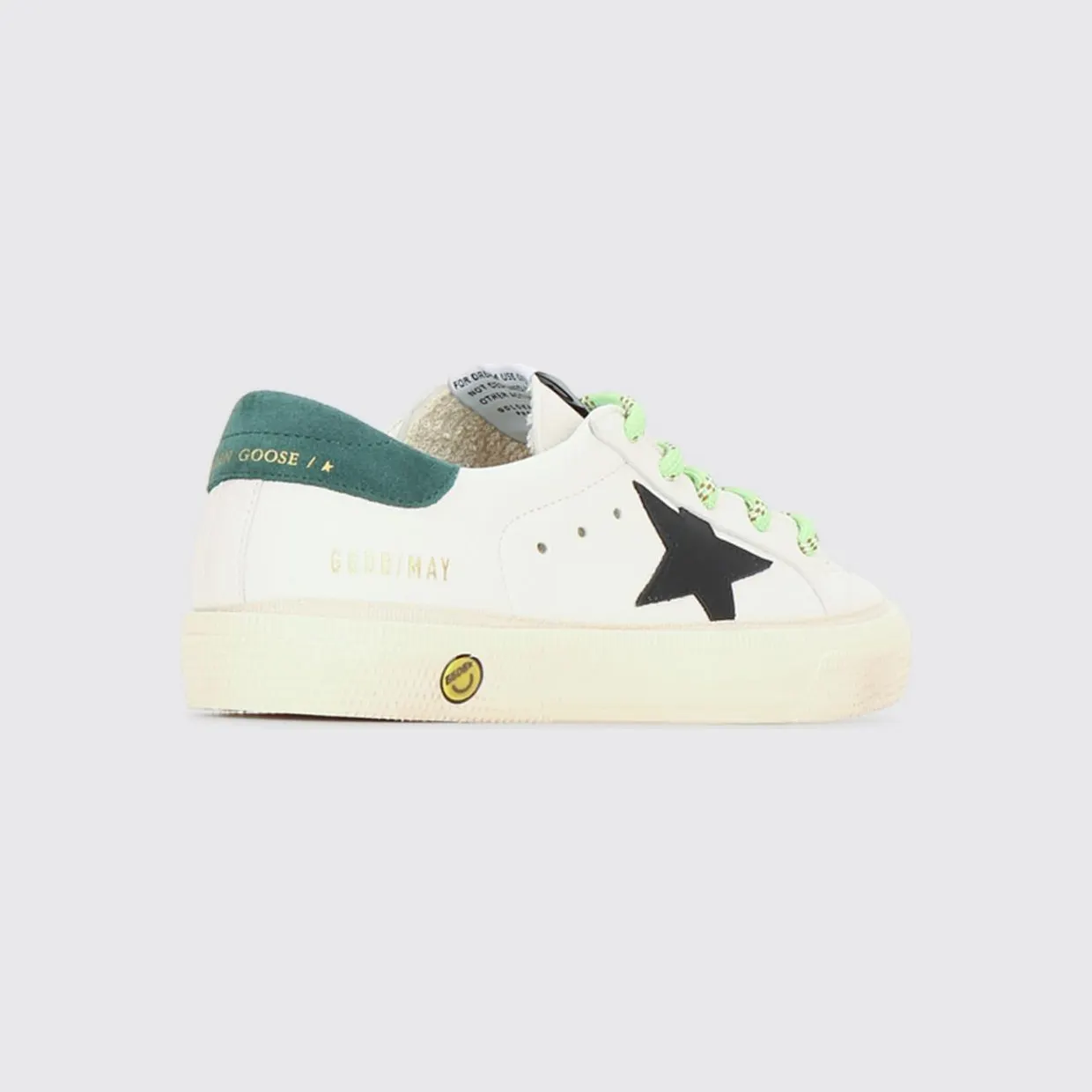Golden goose Boy’s May Leather Sneakers with Contrast Star White (GYF00496F00867010349) (2)
