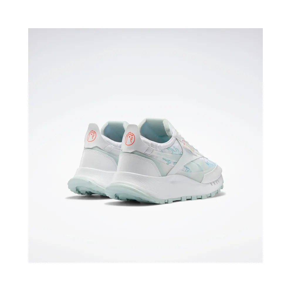 Reebok Hot Ones Classic Leather Legacy Shoes White / Chalk Blue / Neon Cherry