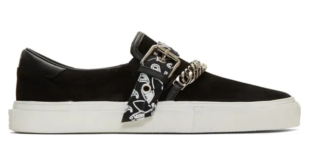 AMIRI Black Suede Bandana Buckle Sneakers (Y0F23273SU – BLK)