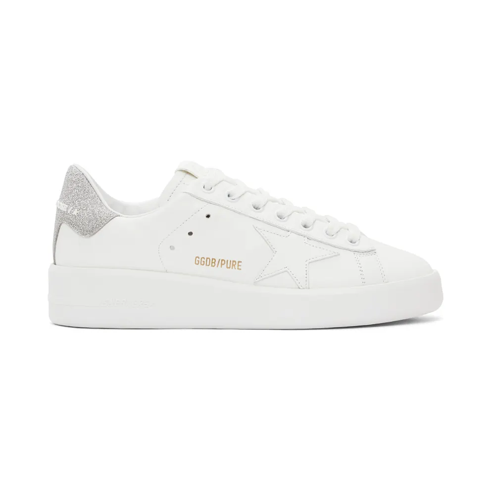 Golden Goose White & Silver Purestar Sneakers (F00197.F000538.80185)