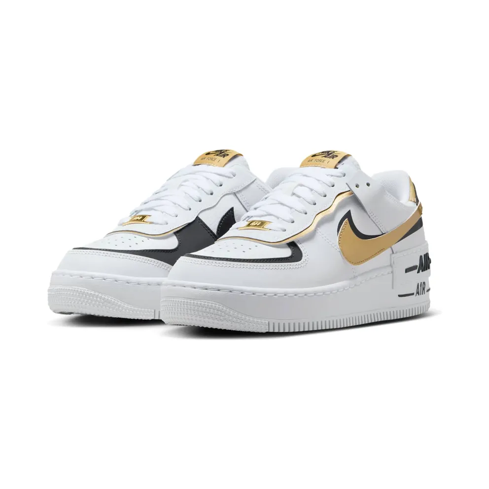 Nike Air Force 1 Low Shadow White Black Metallic Gold (CI0919-125)