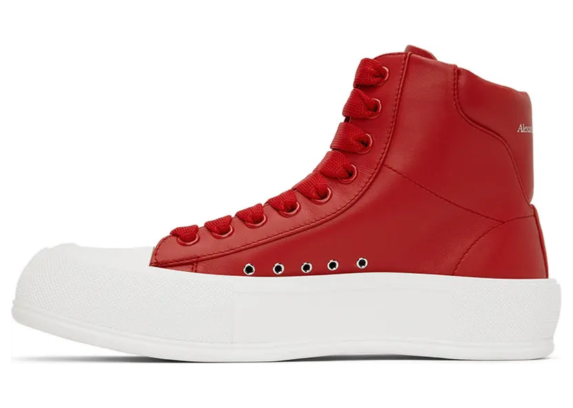 Alexander McQueen Red Deck Plimsoll High-Top Sneakers (705203WHRU0) (3)