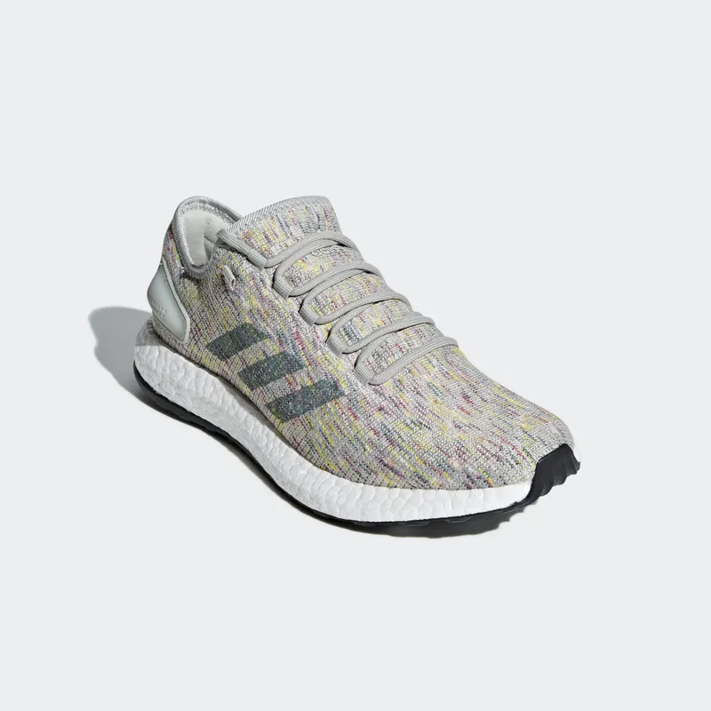 adidas Pureboost Grey Multi-Color Ash Silver/Raw Green/Shock Yellow (AQ0051)