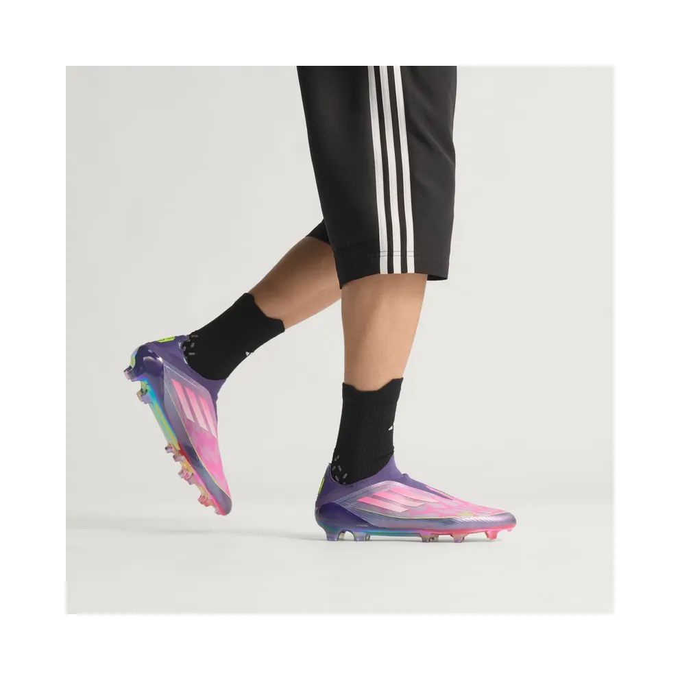 adidas F50 Elite Lamine Yamal Laceless Firm Ground Boots “Purple / Cloud White / Lucid Lemon” (JS0560)