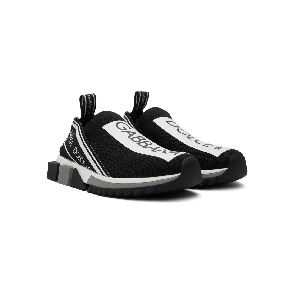 Dolce & Gabbana Black & White Sorrento Sneakers (CK1595 AH677) (4)