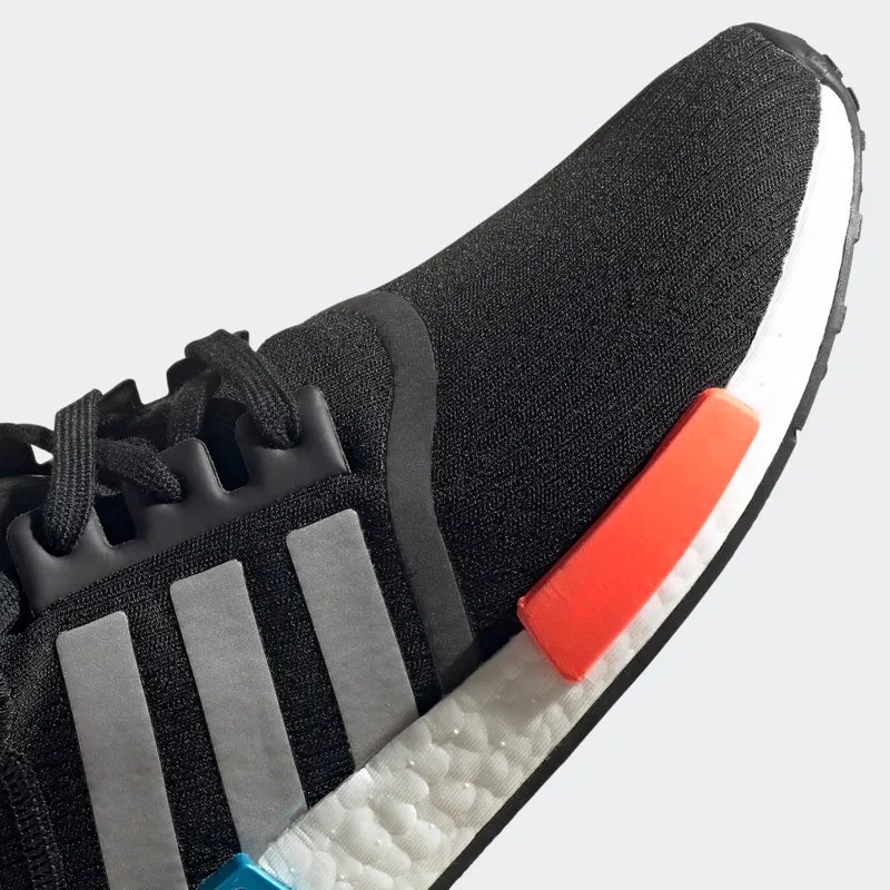 adidas NMD R1 Black Silver Solar Red Core Black/Silver Metallic/Solar Red (FY5727)