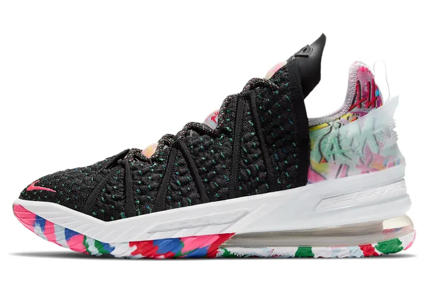 Nike LeBron 18 ‘James Gang’ Black/Pink Blast/Multi-Color (CQ9283-002)