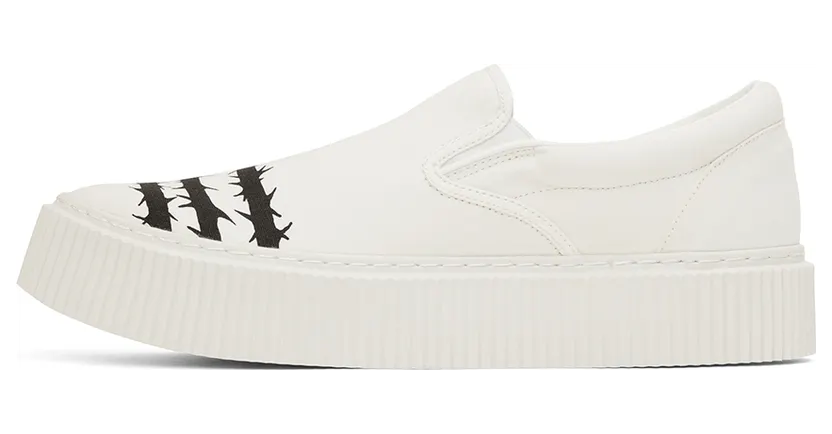 Undercoverism White Barbed Wire Slip-On Sneakers (UI2A4F01-2) (3)