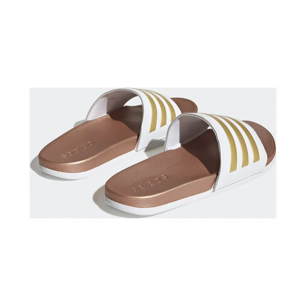 Adidas Adilette Comfort Slides Cloud White / Cloud White / Matte Gold (H03618)