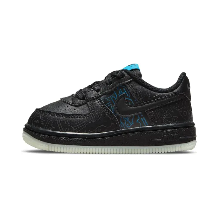 Nike Air Force 1 Low Computer Chip Space Jam (TD) “Black / Light Blue Fury” (DN1436-001)