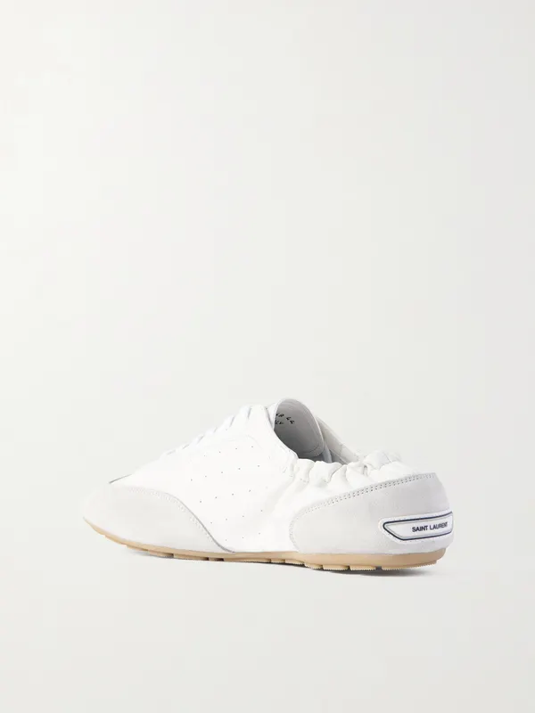 Saint Laurent Lewis Suede and Full-Grain Leather Sneakers White (862568AAGB9) (4)