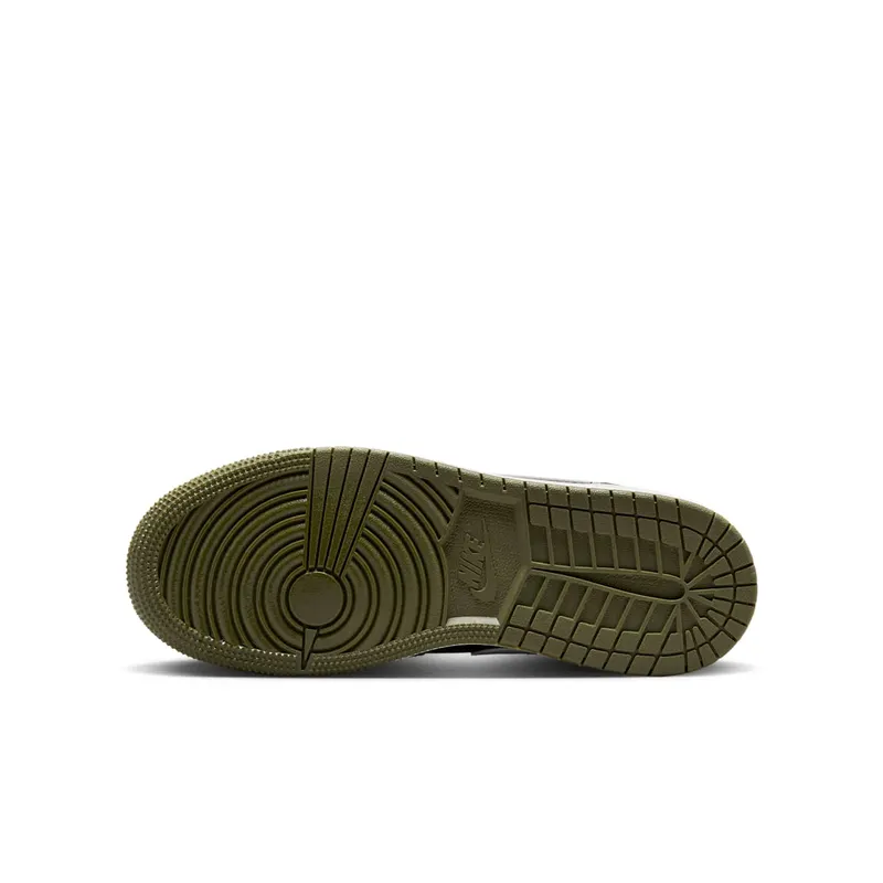 Jordan 1 Mid GS “Black White Olive” (DQ8423-092)