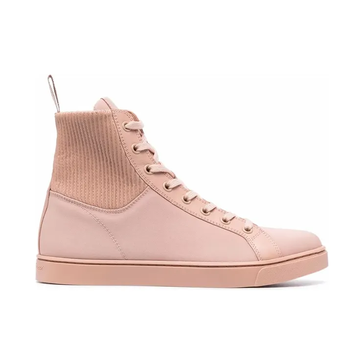 Gianvito Rossi High-Top-Sneakers mit gestrickten Einsätzen “Pink” (S73300W1PEADCE)